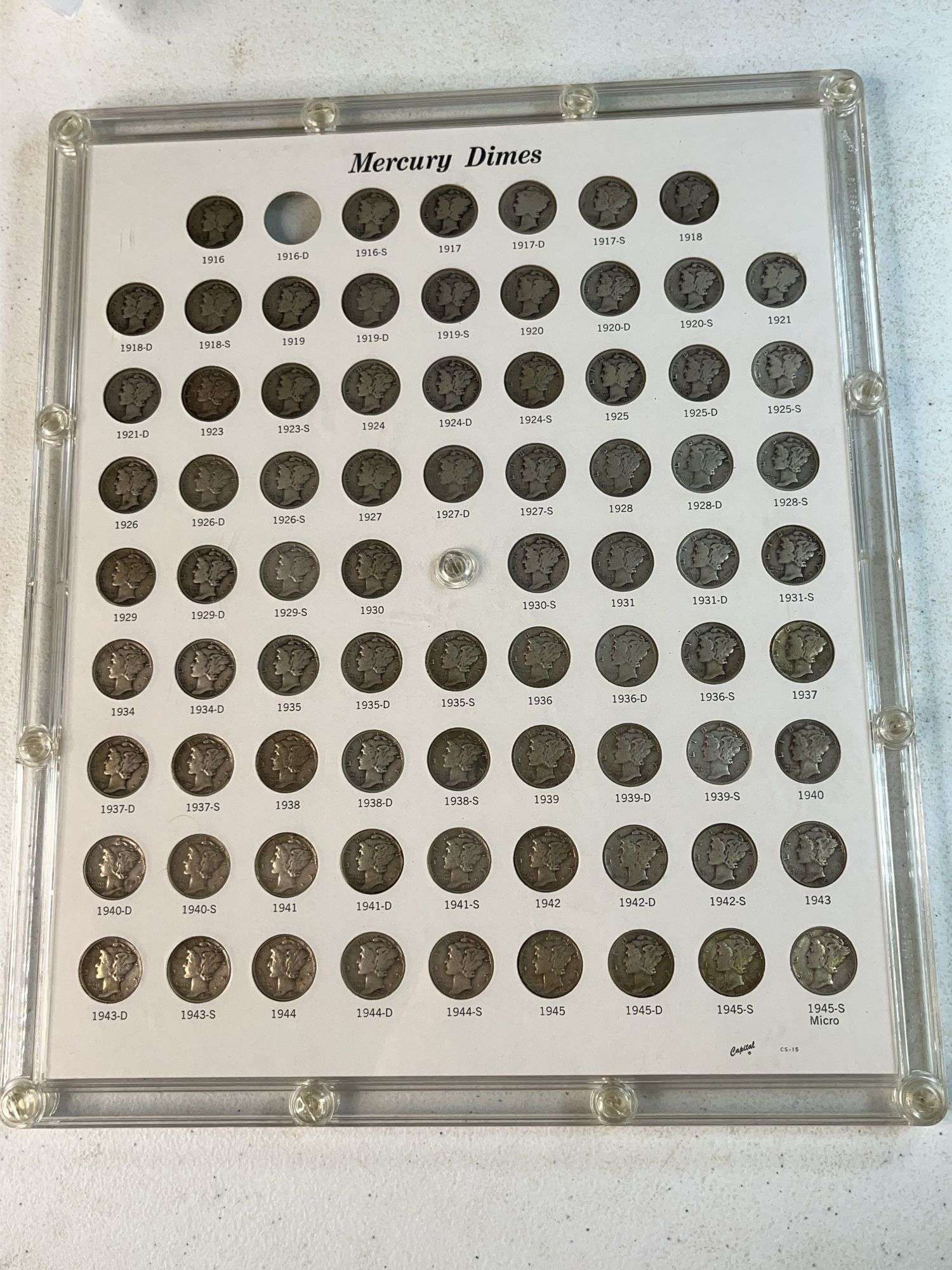Mercury Dimes Set -Missing 1916D