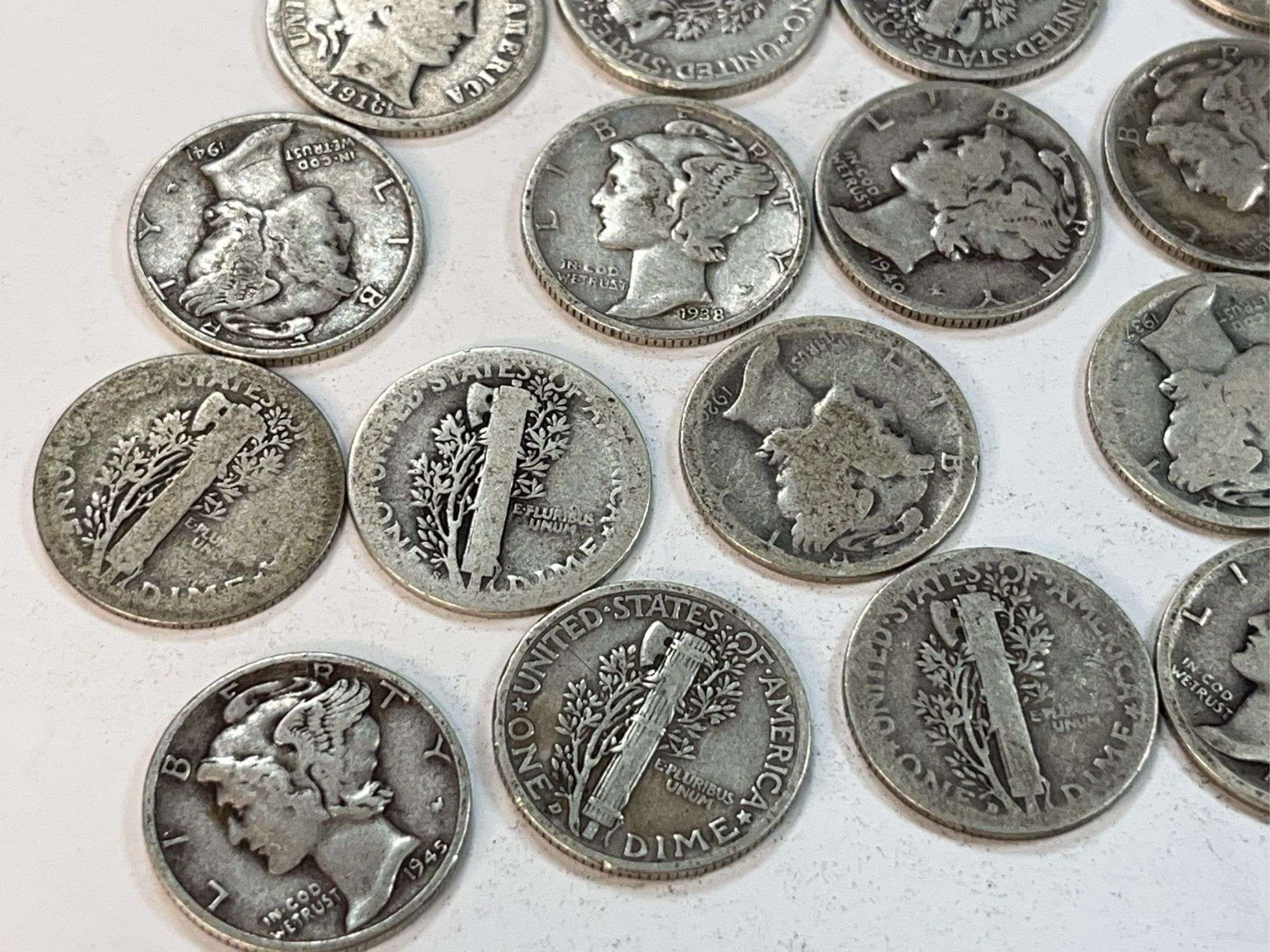 (20) Mercury Dimes