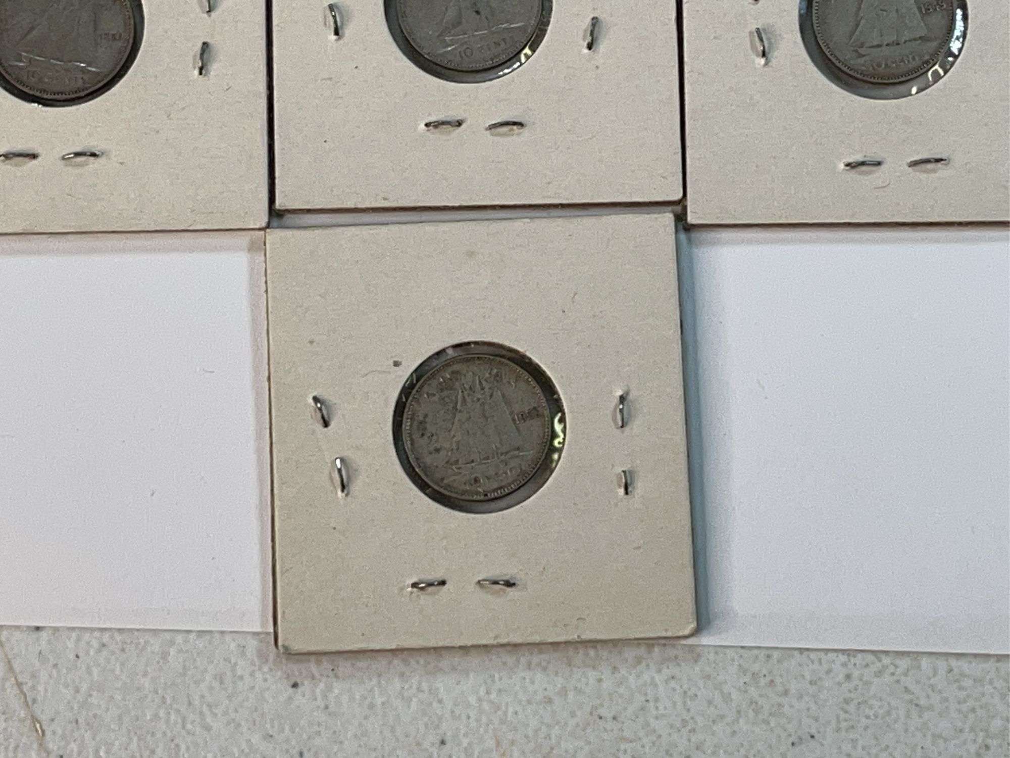 (13) Canadian Silver Dimes