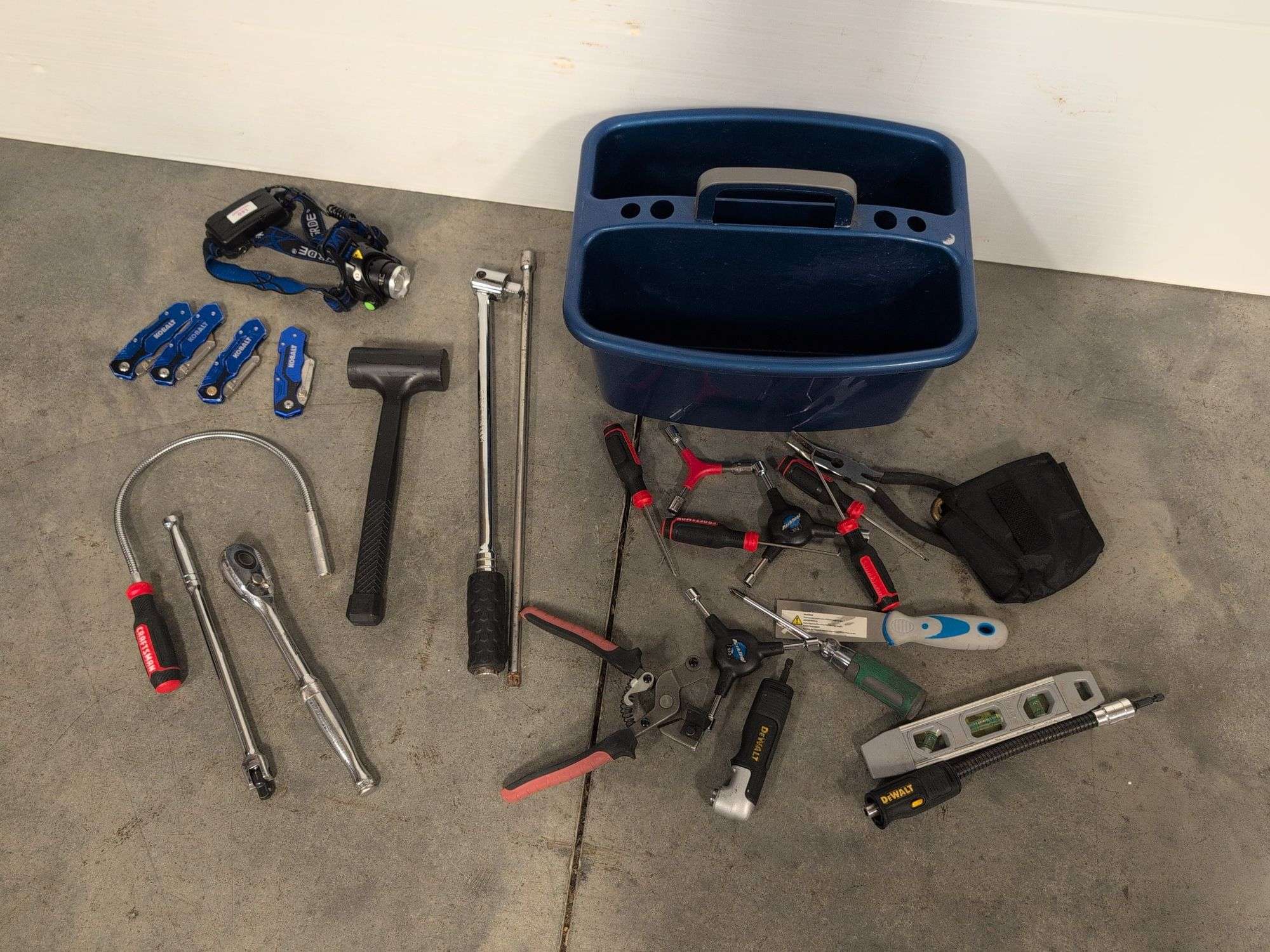 Pilers And Razor Assortment of tools - some like new - Kobalt razor knives, wrenches ...