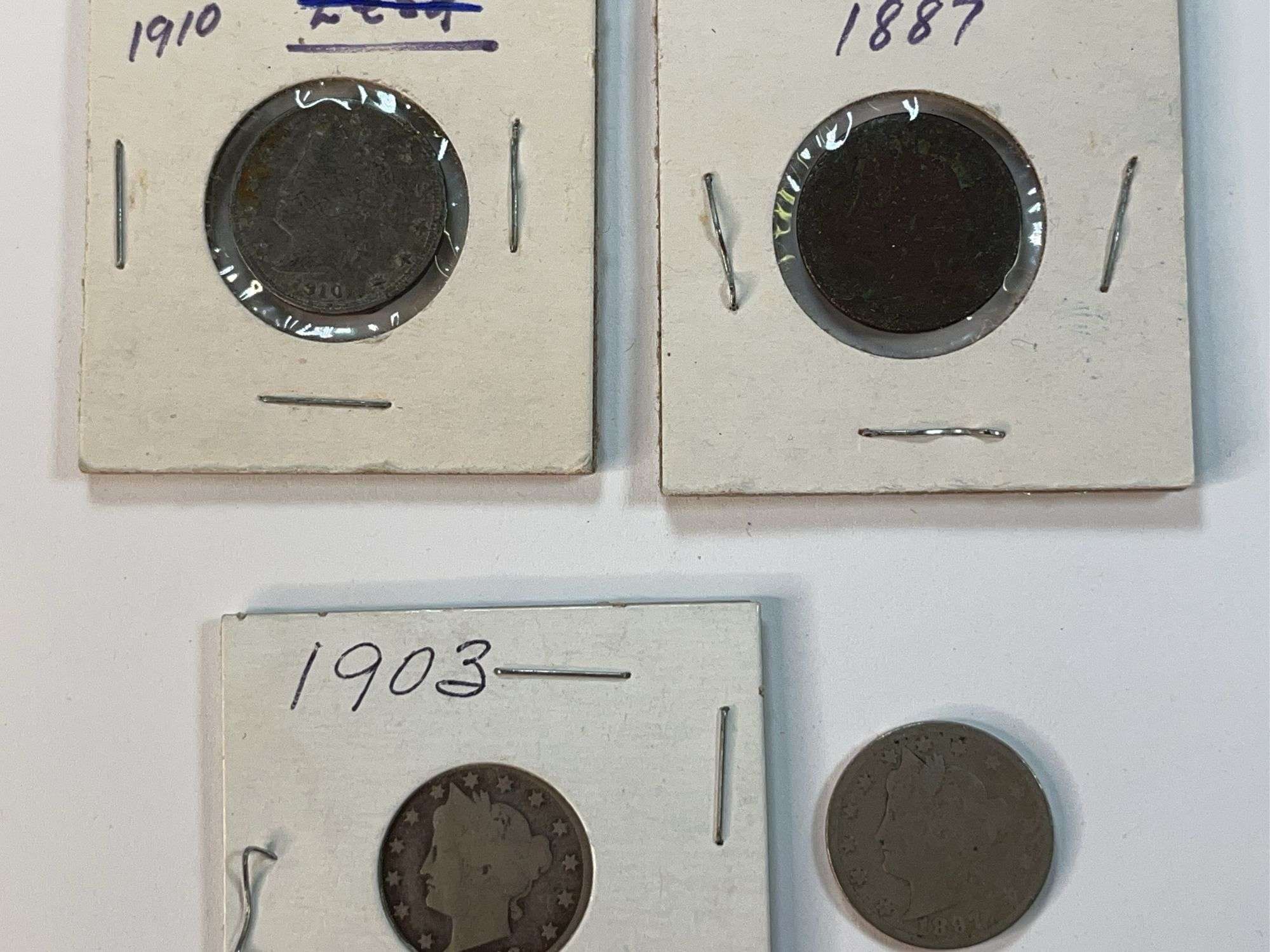 1887, 1897, 1903, 1910 Liberty Nickels