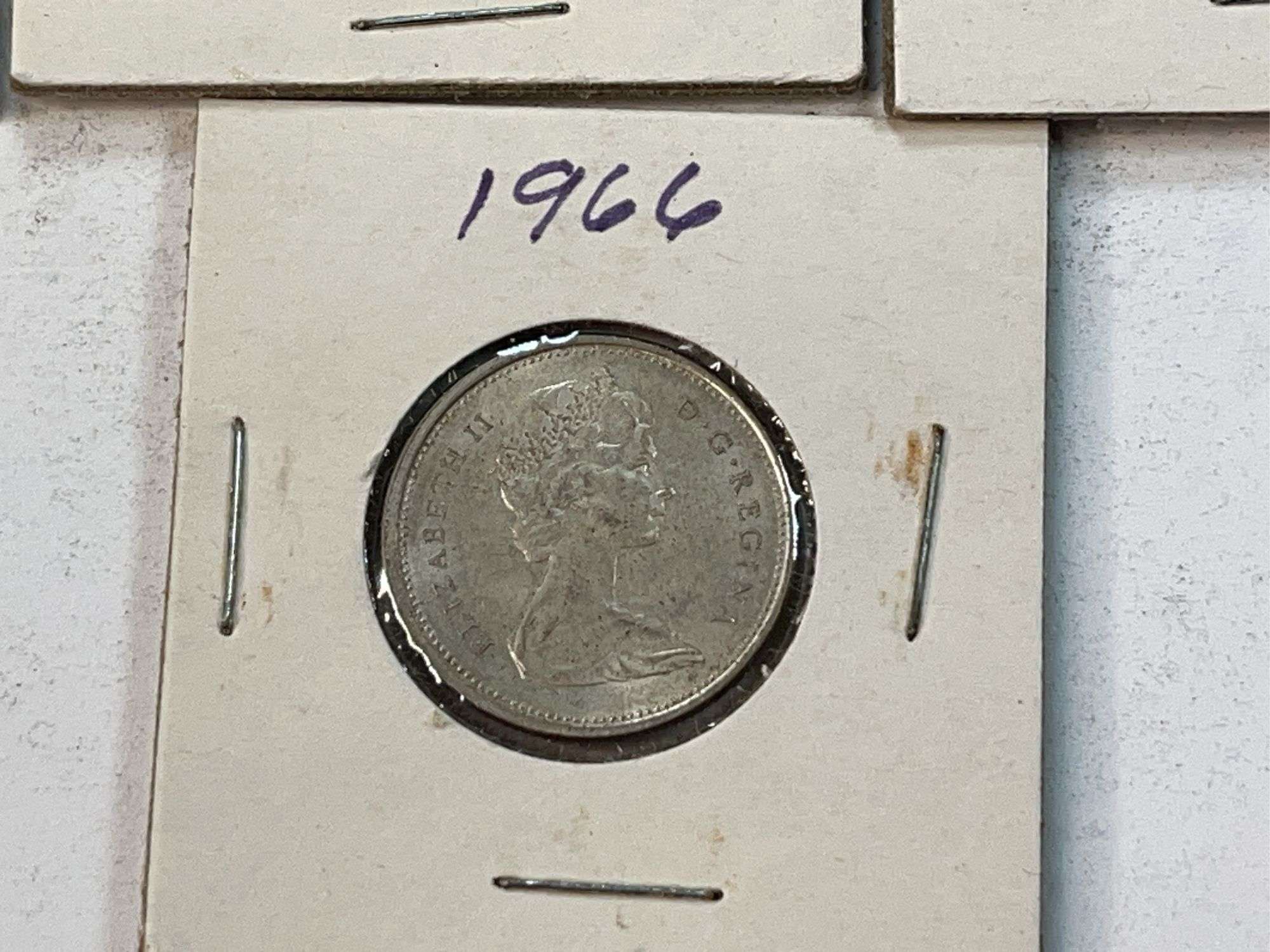 9 Pre-1967 Canadian Quarters