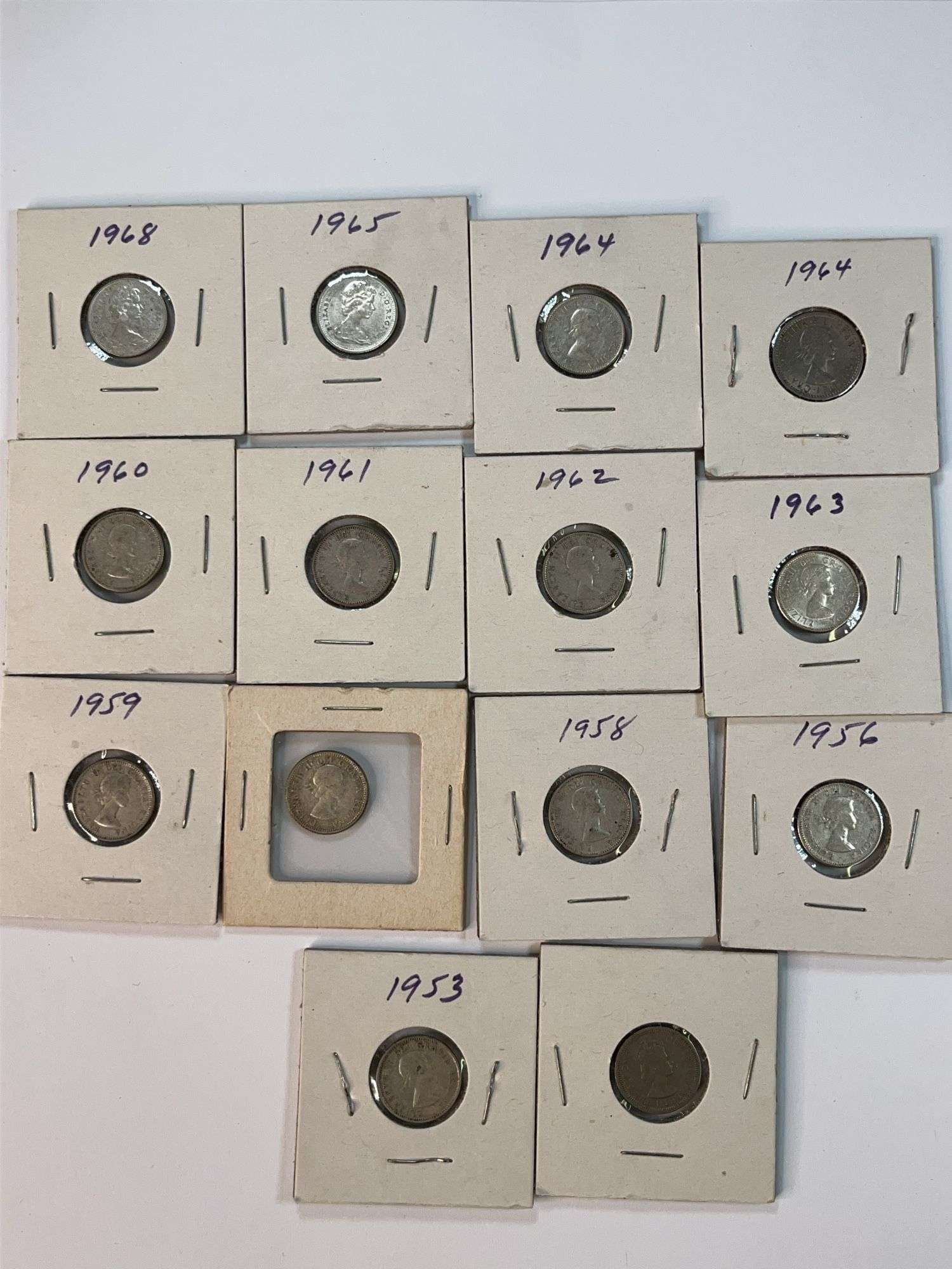 (14) Canadian Silver Dimes