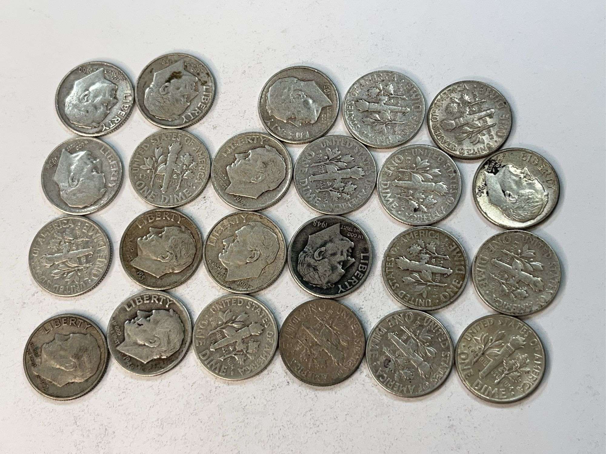 (23) Pre 1965 Roosevelt Dimes