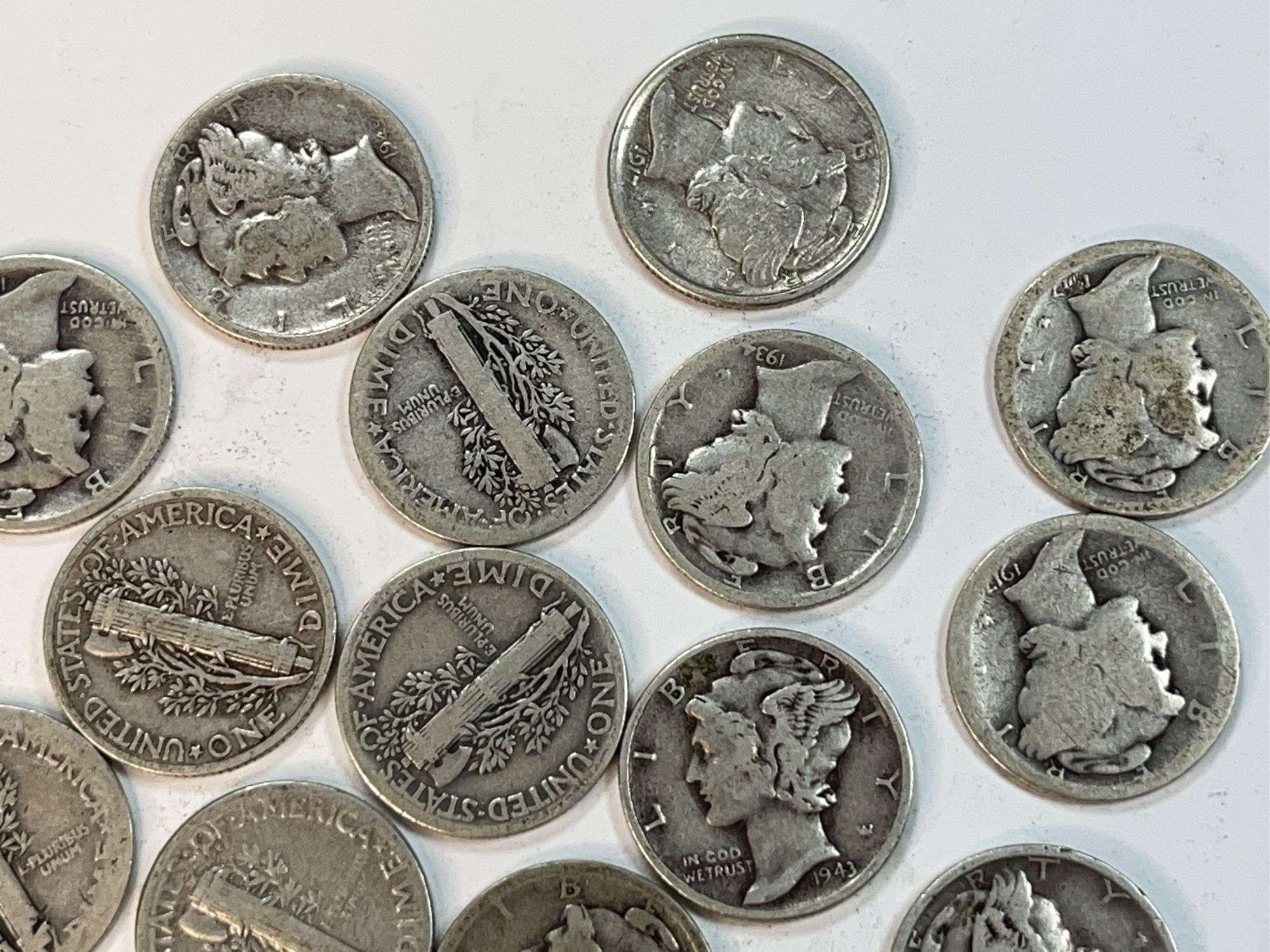 (20) Mercury Dimes