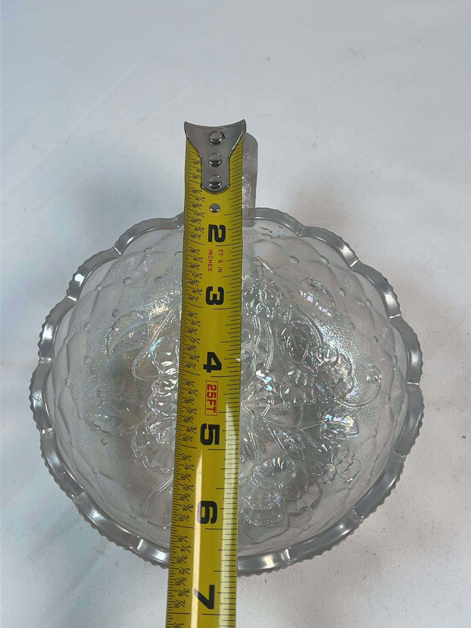 Imperial Iridescent “Diamond Quilted” Handled Nappy