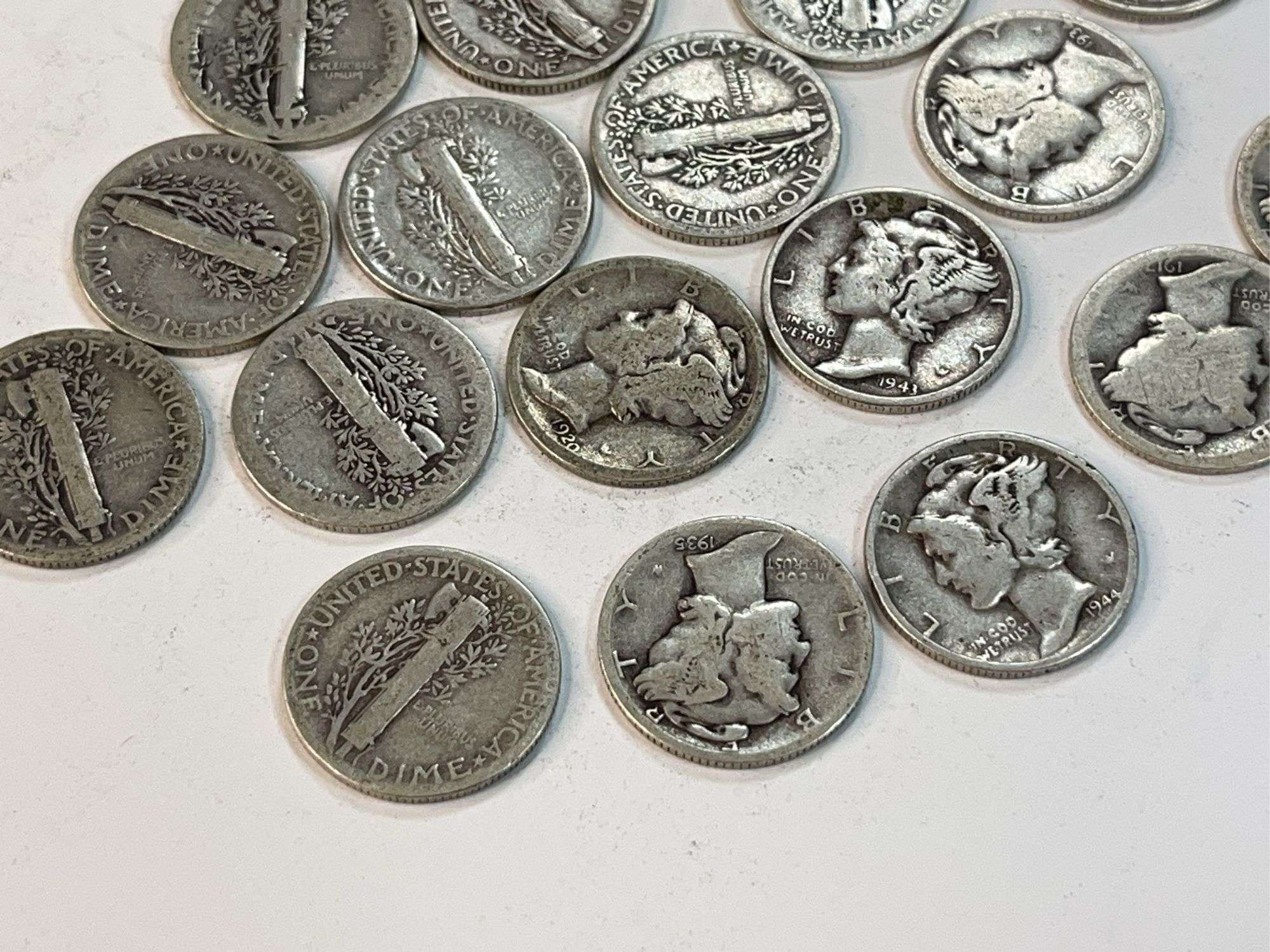 (20) Mercury Dimes