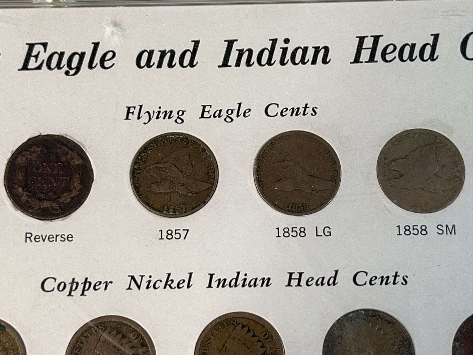 Flying Eagle and Indian Head Cents Set -Missing 1877, 1908-S, 1909-S
