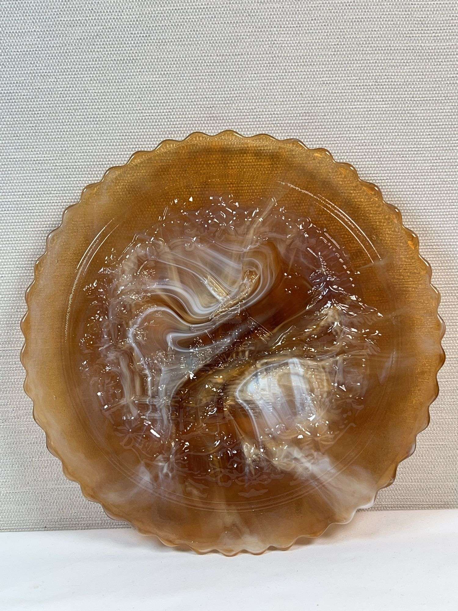 Imperial Glass – Caramel Slag Plate