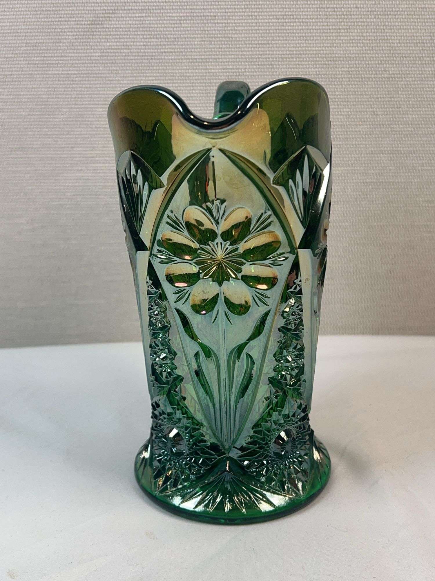Mosser Emerald Green “Daisy & Fern” Tankard Pitcher
