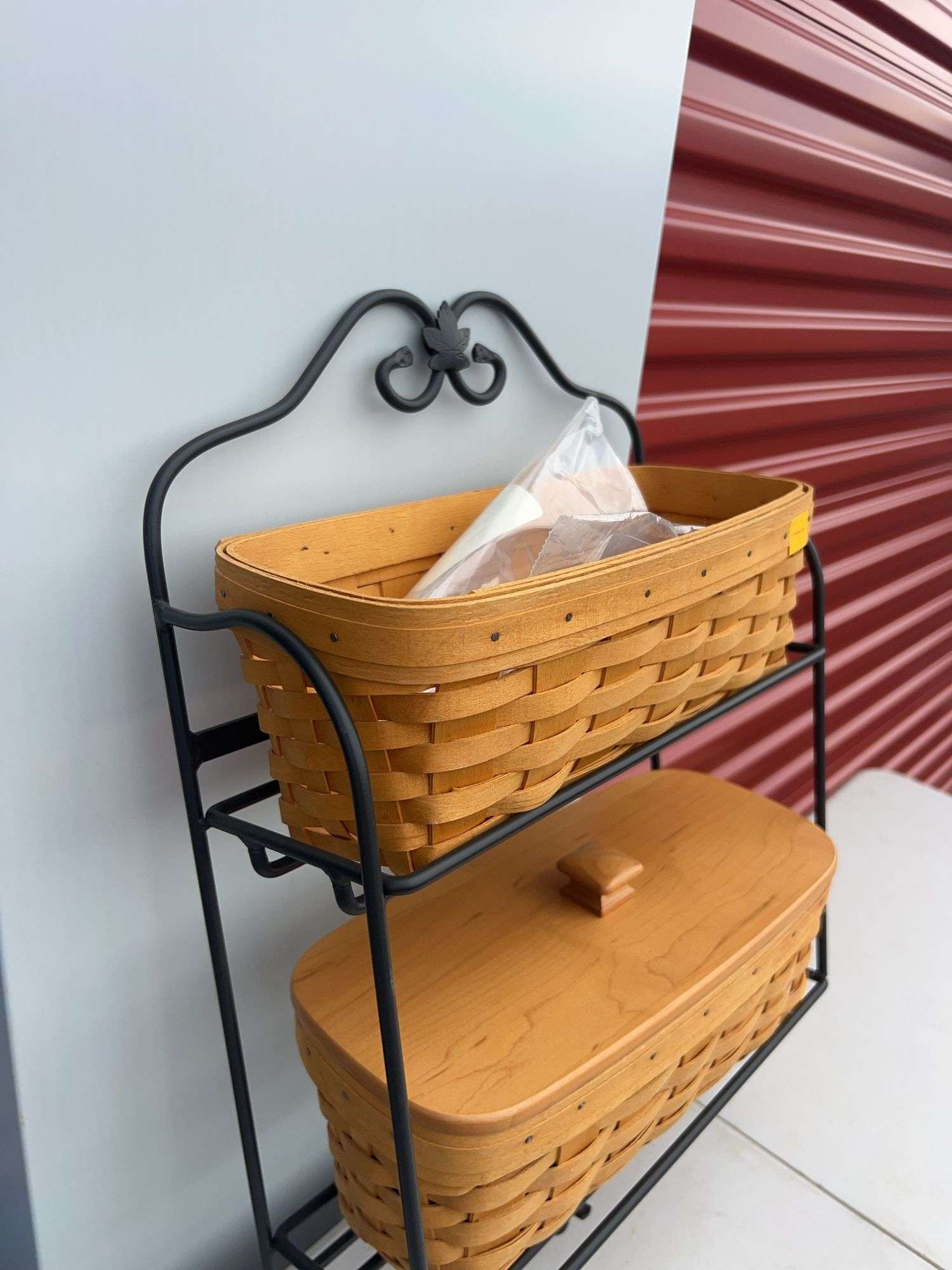 Longaberger Wrought Iron 2-Tier Wall Rack