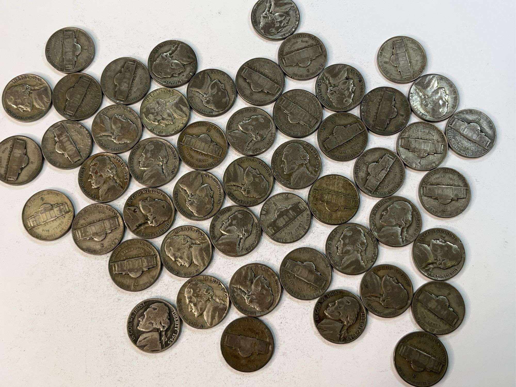 (50) Wartime Jefferson Nickels
