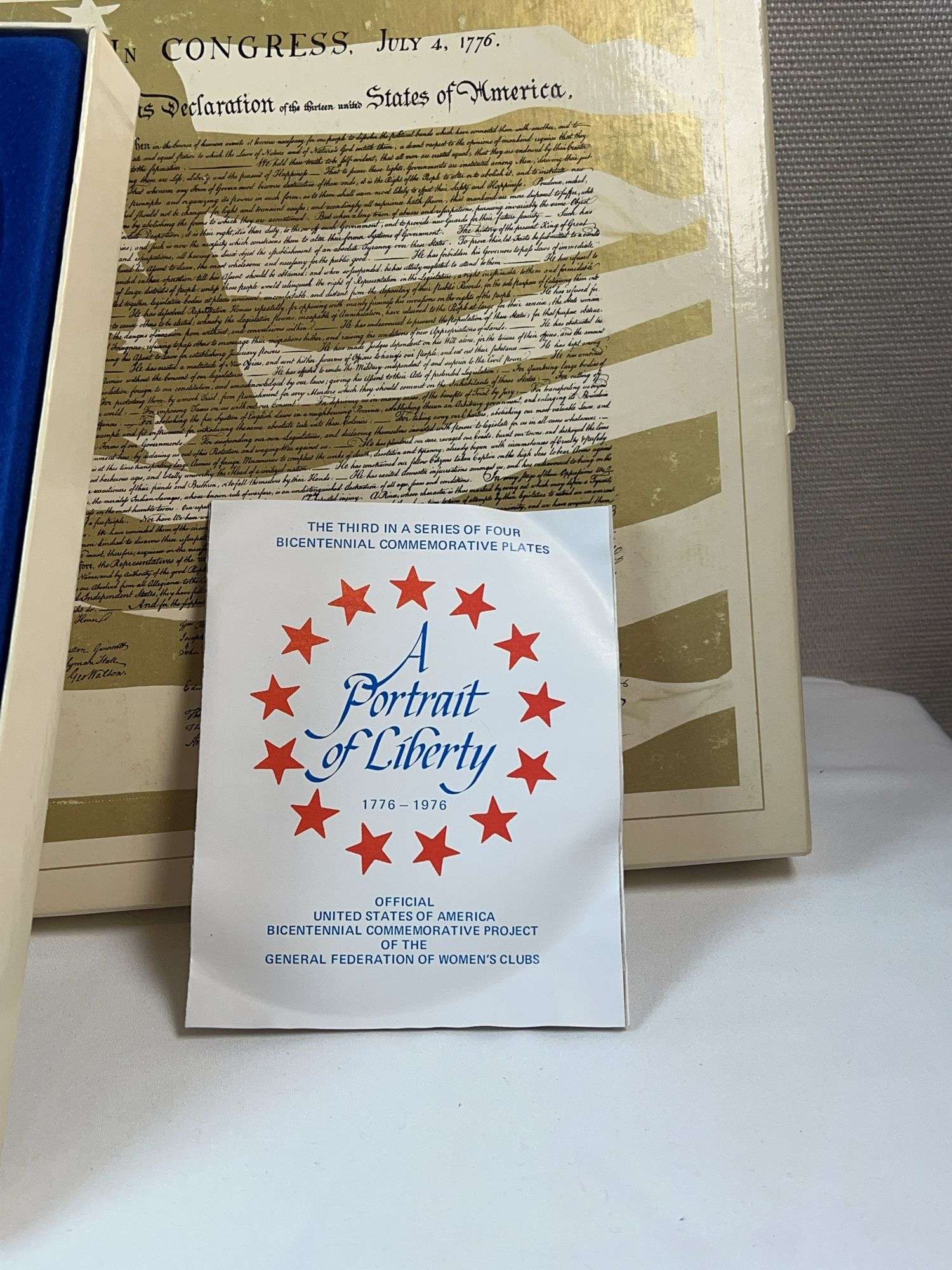 Bicentennial Frosted Blue “Proclaim Liberty” Plate w/ Box & Inserts