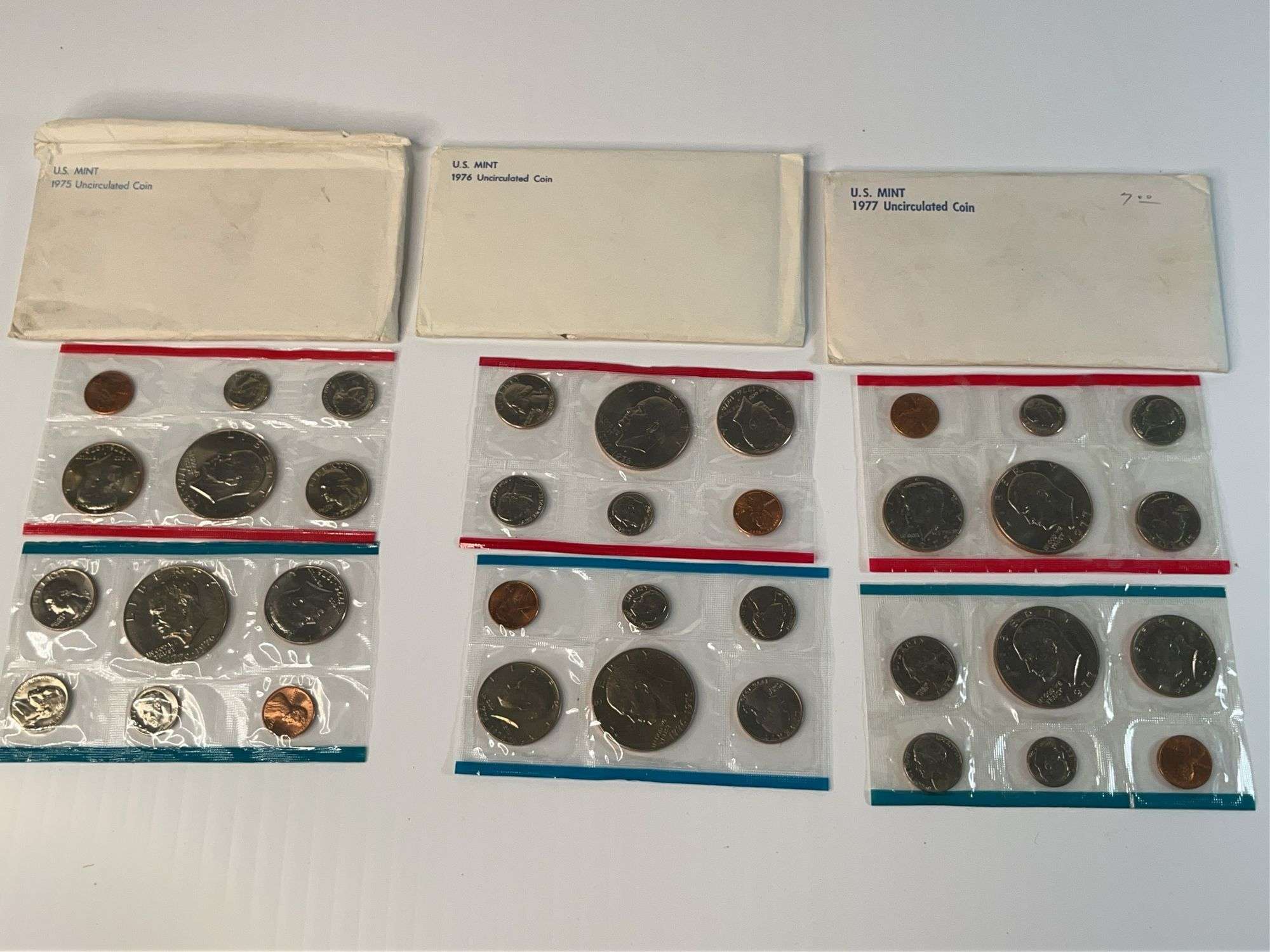 1975, 1976, 1977 Uncirculated Mint Sets