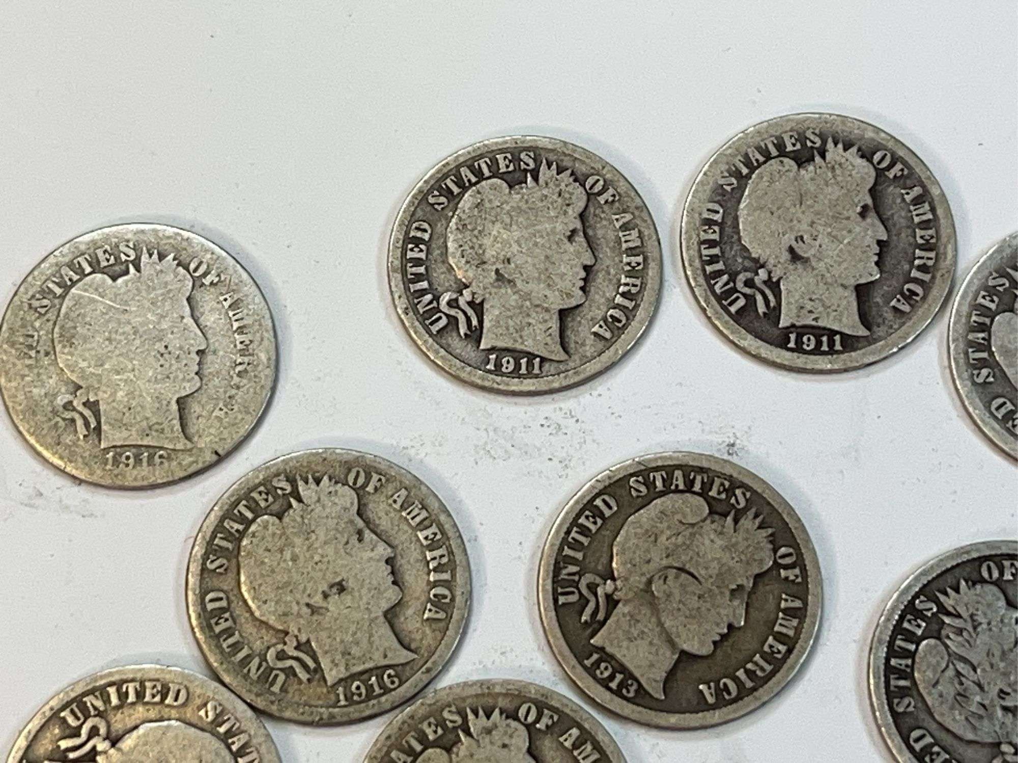 (10) Barber Dimes