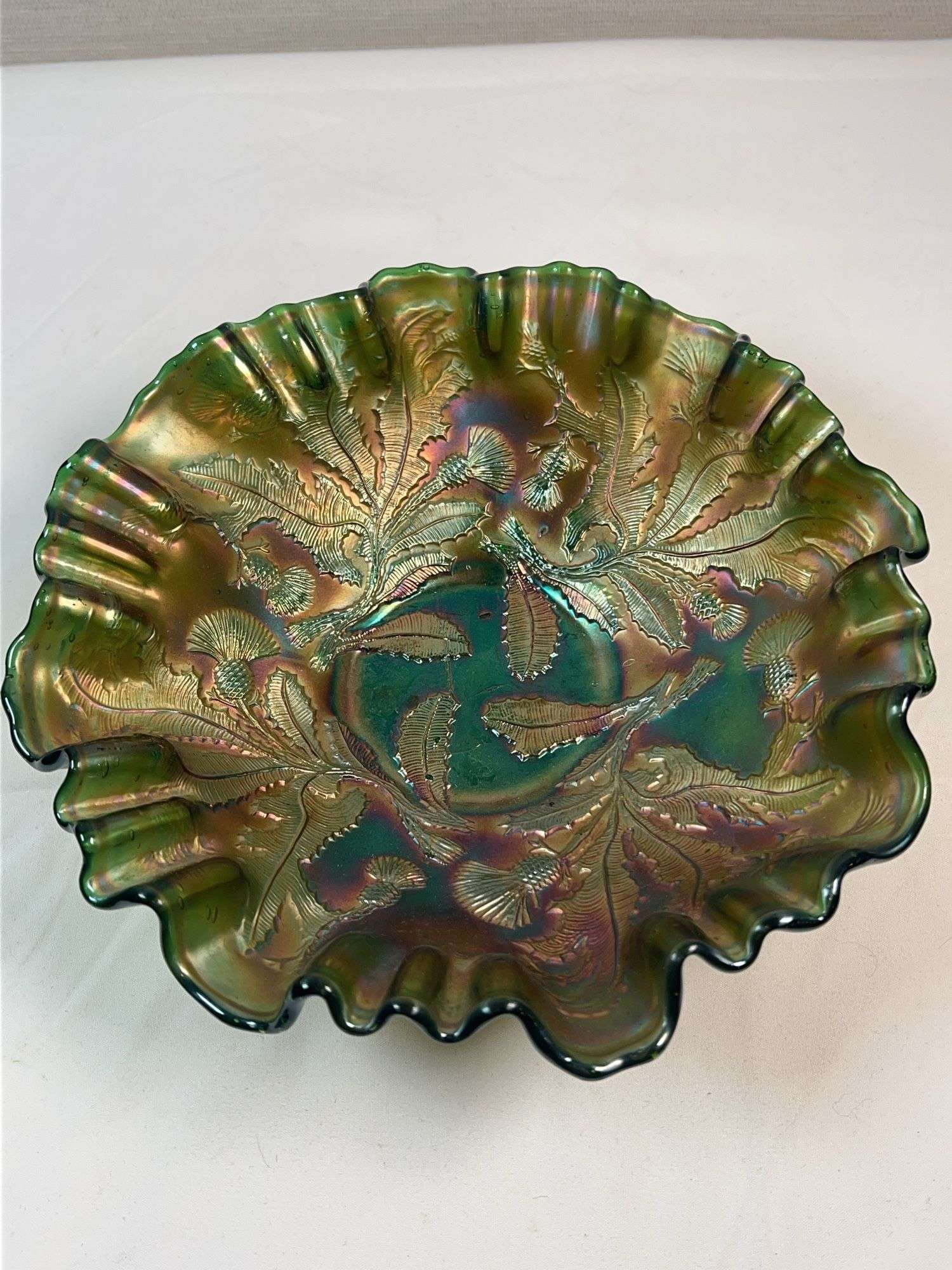FENTON CARNIVAL GLASS THORN PATTERN BOWL