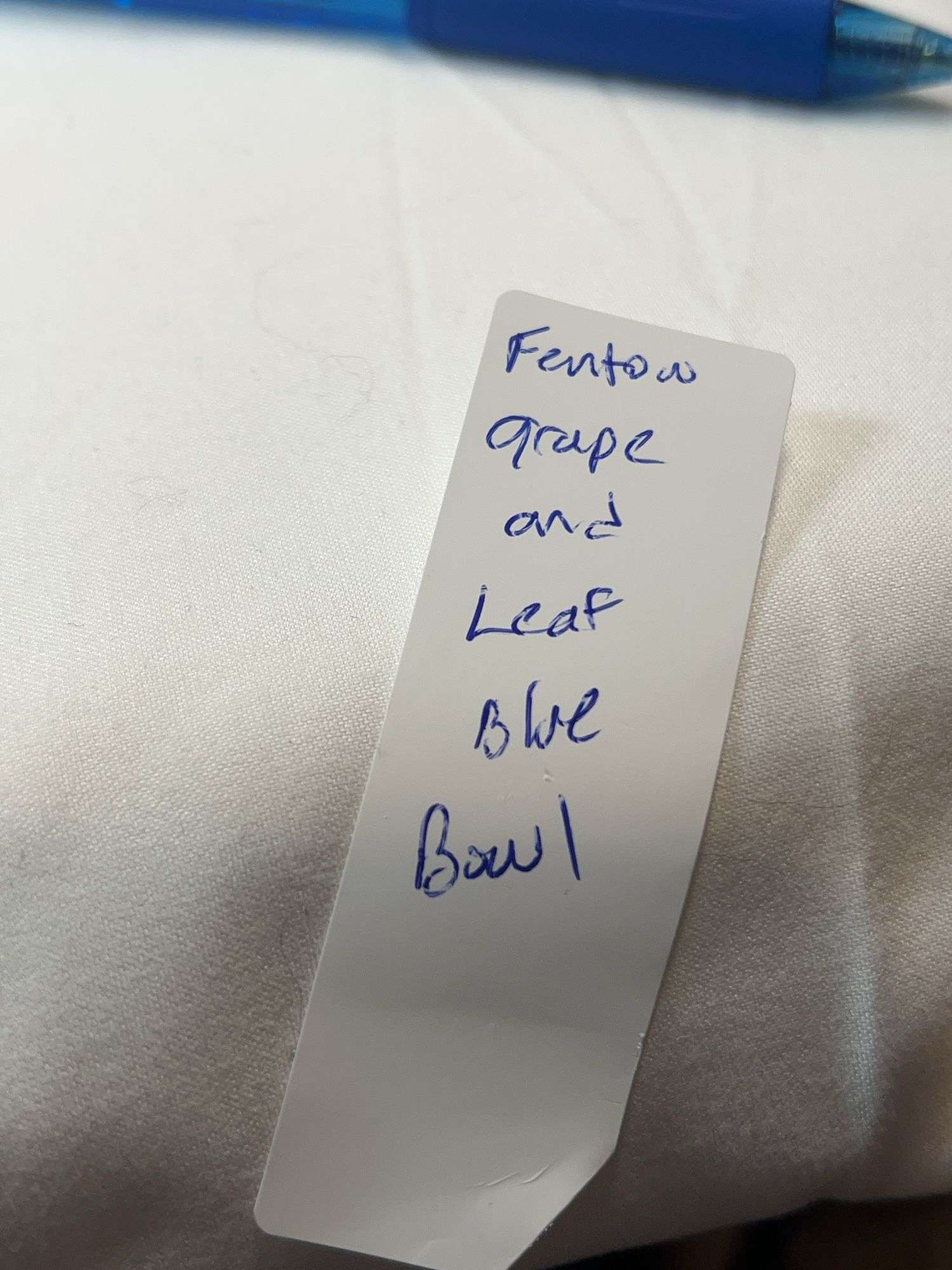 FENTON GRAPE AND LEAF BLUE BOWL