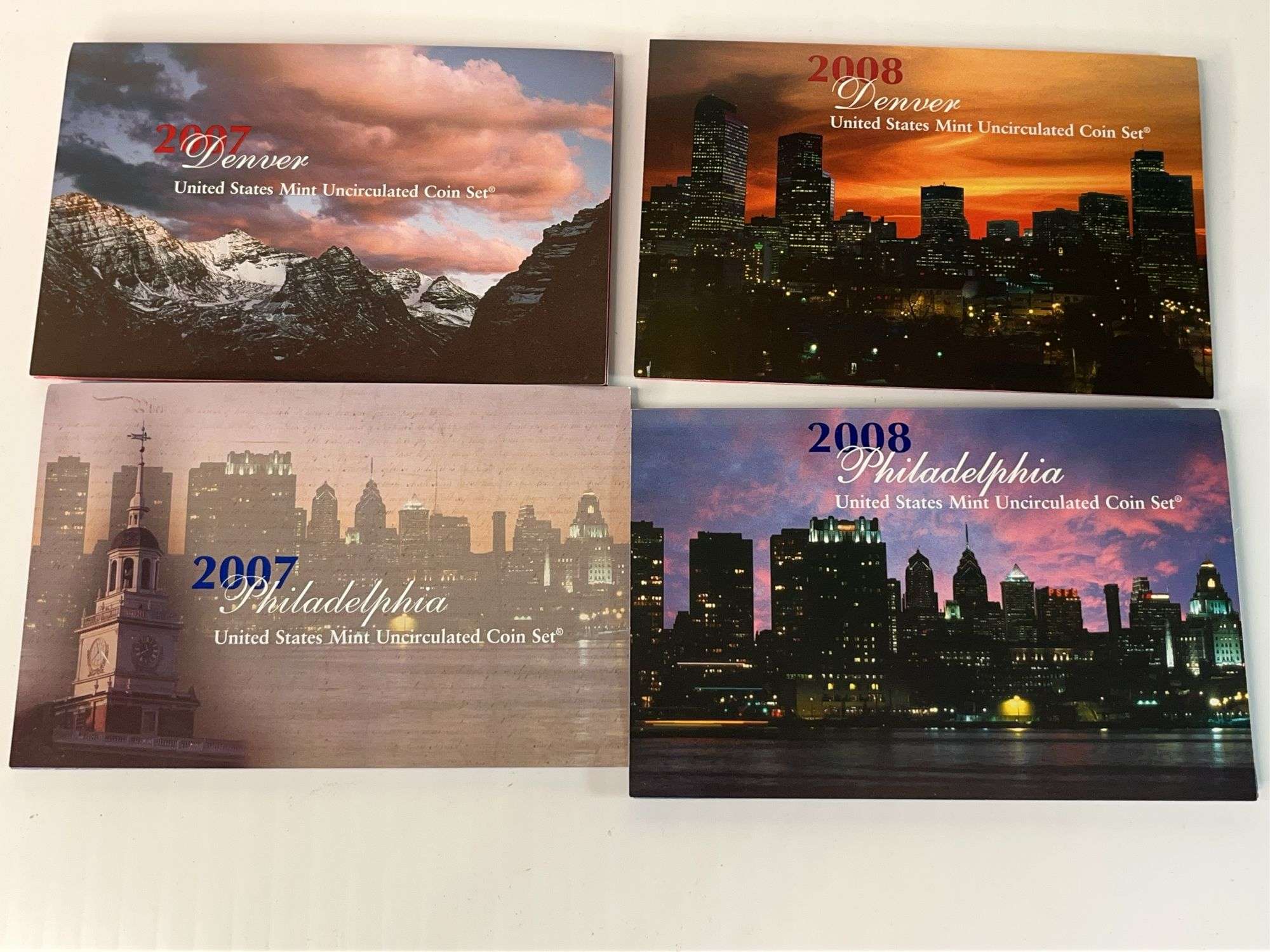 2007 and 2008 Denver and Philadelphia Mint Uncirculated Sets