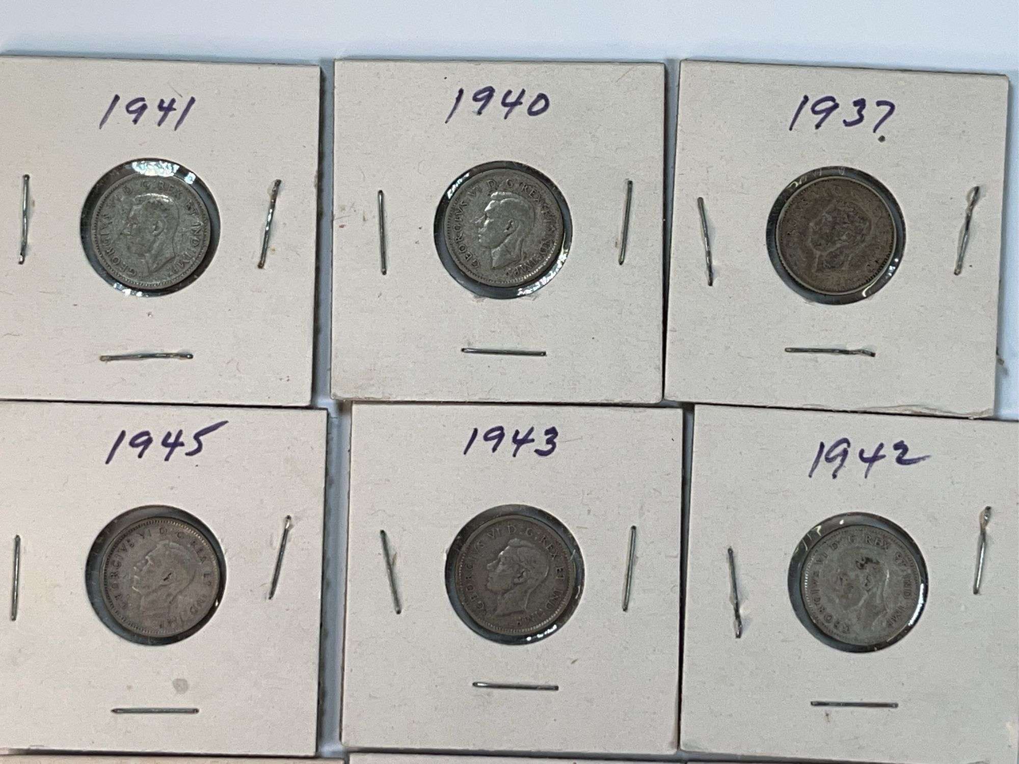 (13) Canadian Silver Dimes