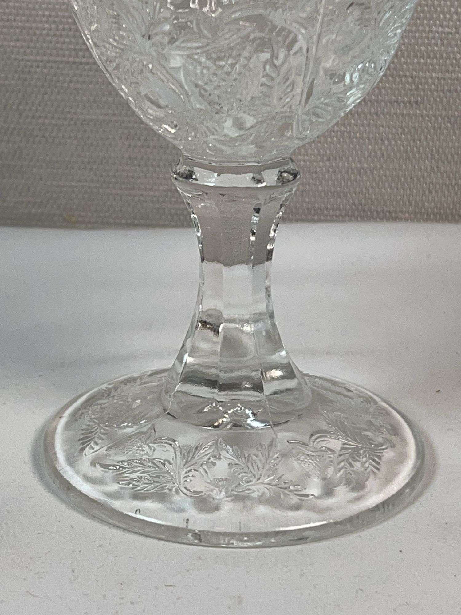 EAPG Clear Dewdrop & Daisy Ruffled Compote