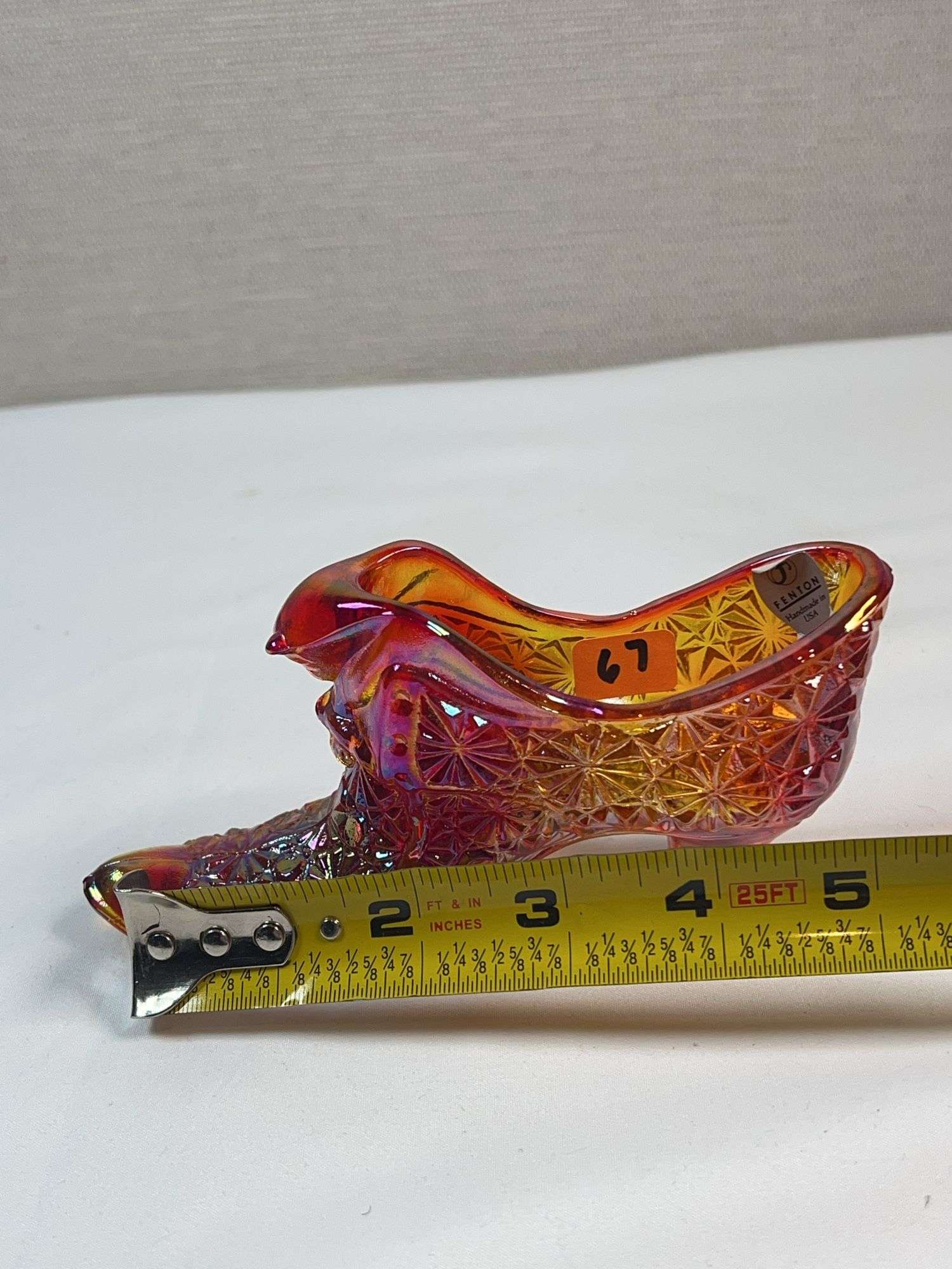 Fenton Carnival Glass Amberina Daisy & Button Shoe