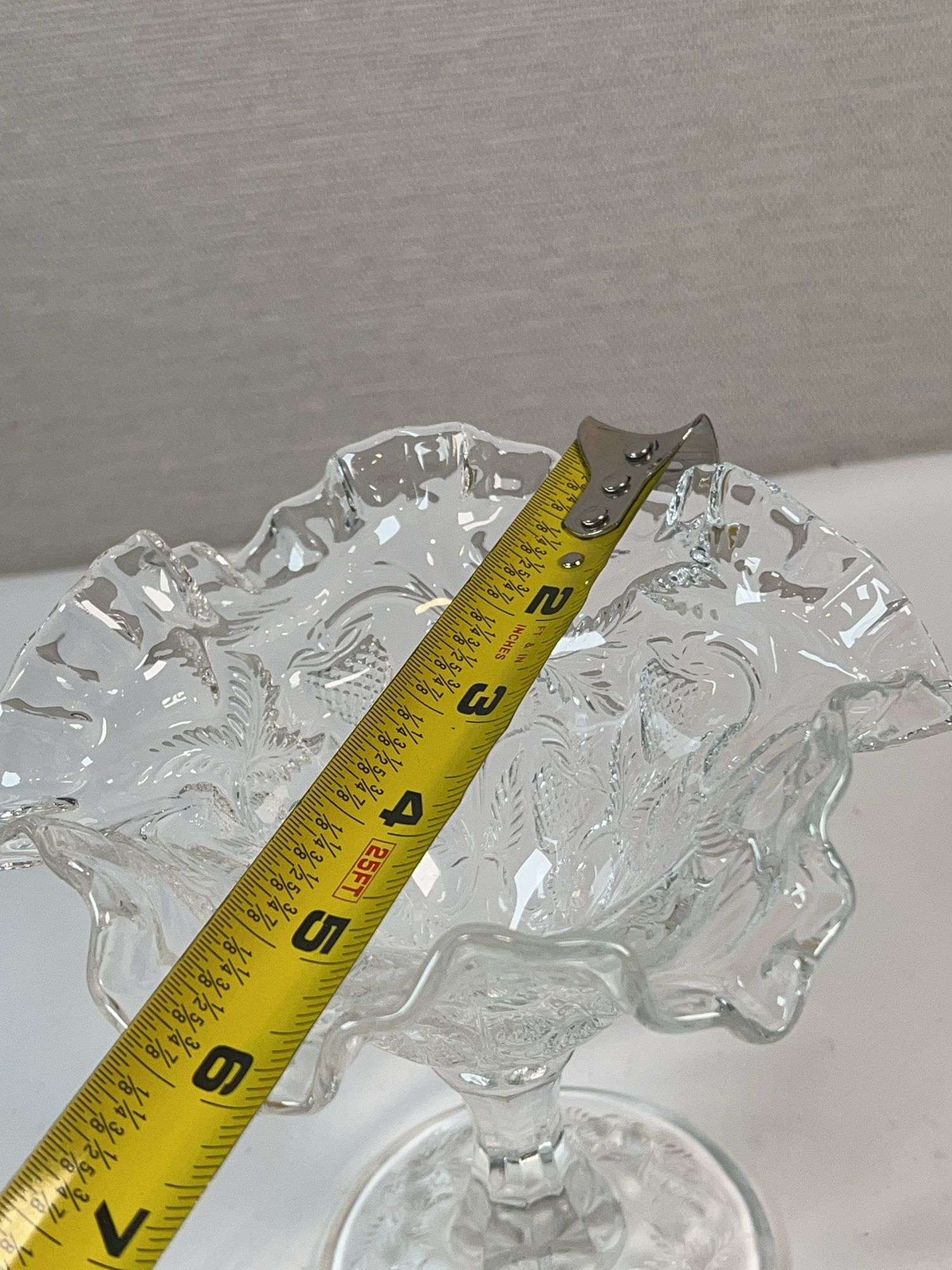 EAPG Clear Dewdrop & Daisy Ruffled Compote