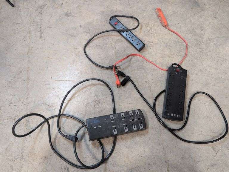 (3) power strips and extension cord