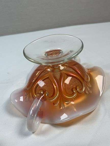 MARIGOLD CARNIVAL GLASS HEARTS