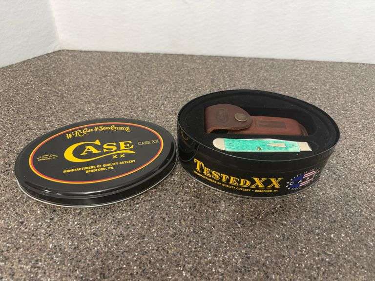 Case XX Knife in Tin w/ Leather Sheath