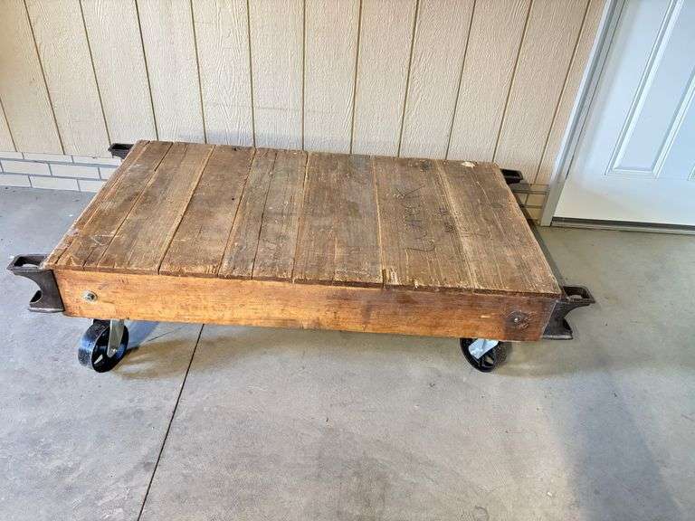 Wooden Lumber Cart 54"L 31"W