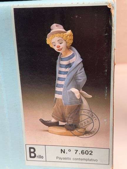 Lladro #7602 “Payasito Contemplativo” Clown Figurine w/ Original Box