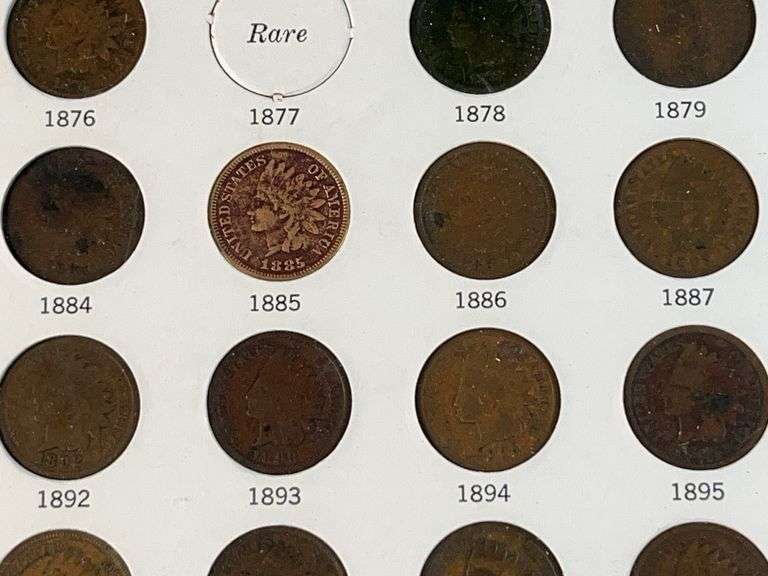 Flying Eagle and Indian Head Cents Set -Missing 1877, 1908-S, 1909-S