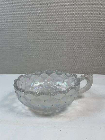 Imperial Iridescent “Diamond Quilted” Handled Nappy