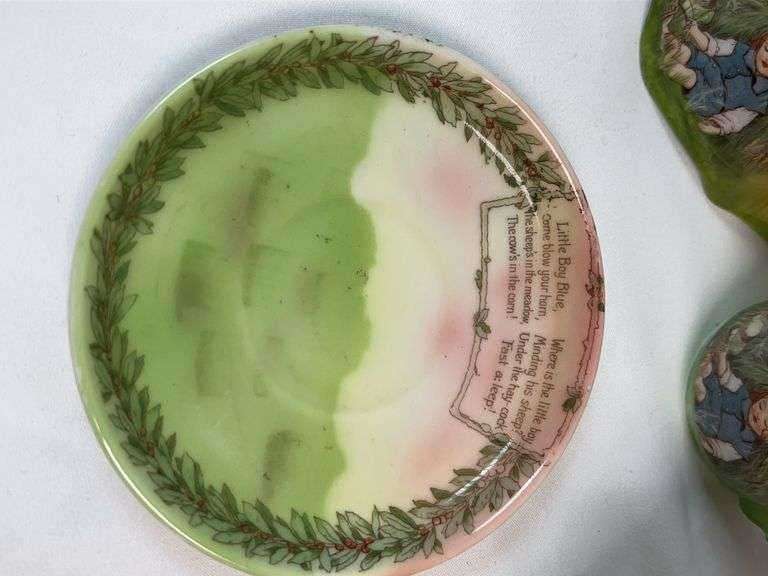 Royal Bayreuth “Little Boy Blue” Porcelain Lot – Basket, Mug, Plate & Biscuit Jar