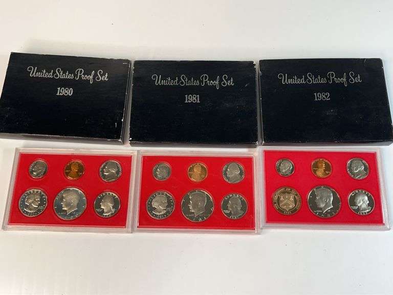 1980, 1981, 1982 US Proof Sets