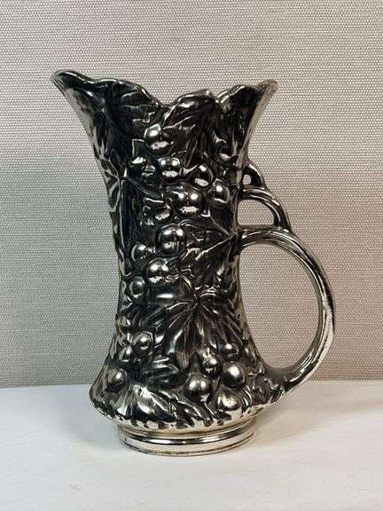 Mccoy Pottery Silver Grapes Pitcher