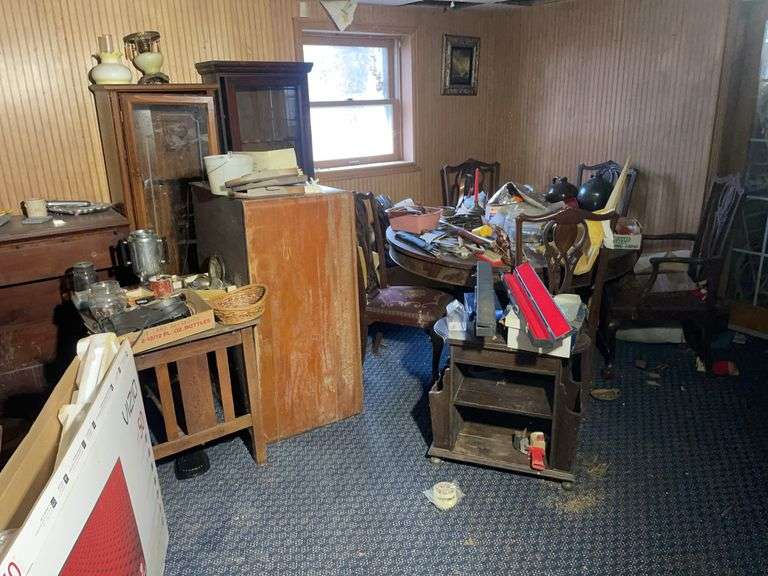 Soft Gun Cases, toolbox, crocks, extension cord, furniture - gun cabinet, dining table, chairs, cabi