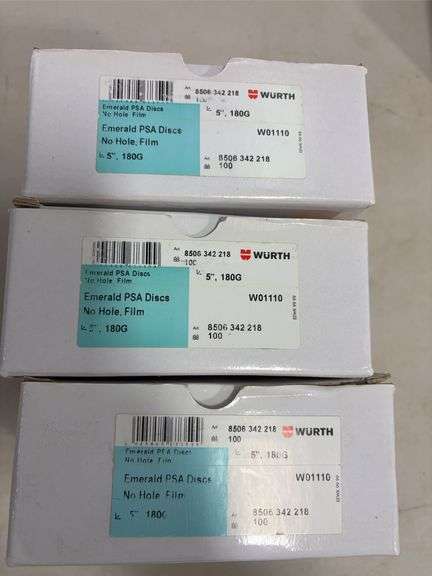 Flat of palm sander discs of various grits