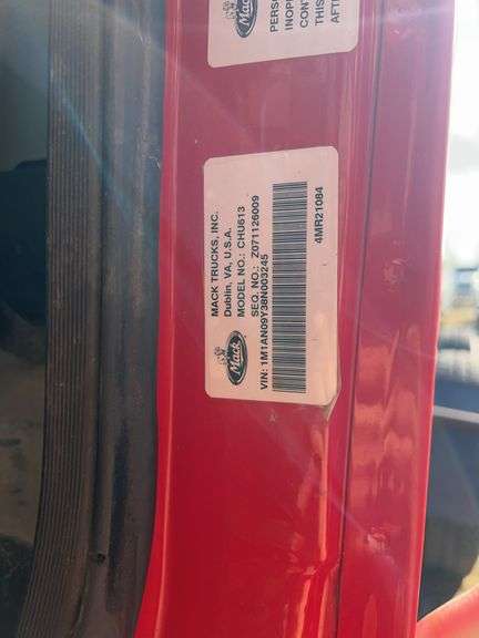 2008 Mack CHU613 52,535 mi, 8,497 hrs- runs
