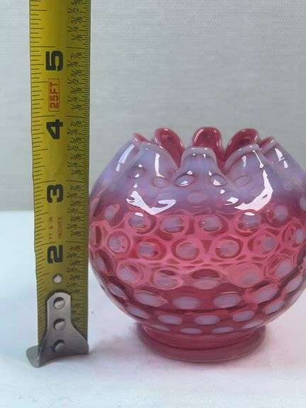 Fenton Polka Dot Cranberry Glass Bowl