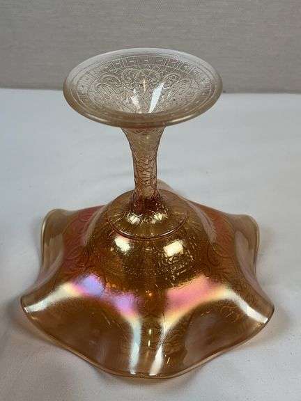 Dugan Marigold Lattice & Points Carnival Compote