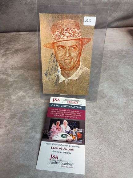 Sam Snead Signed Postcard - JSA
