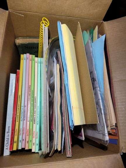 ASSORTED KIDS’ BOOKS. MARKERS & PAPER