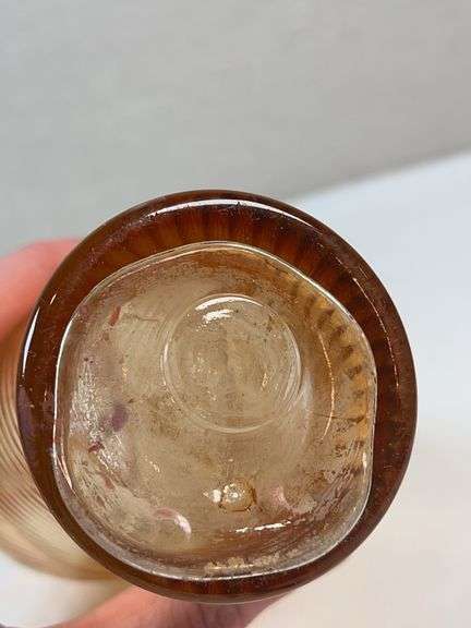 Marigold Carnival Glass Swirl Vase likely Imperial