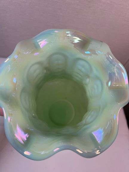 Poppy Show vase- Irid seafoam green