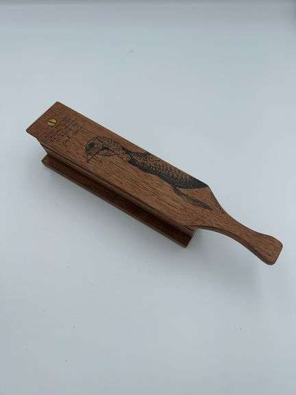 1991 Rohm Brothers Dale Rohm 83/100 Limited Edition Walnut Box Call, Artwork by Jeff D’ Agostino