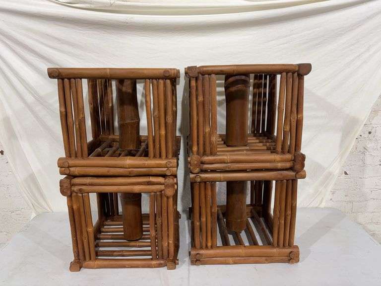 (4)-bamboo counter stools