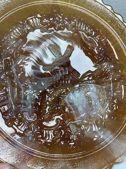 Imperial Glass – Caramel Slag Plate