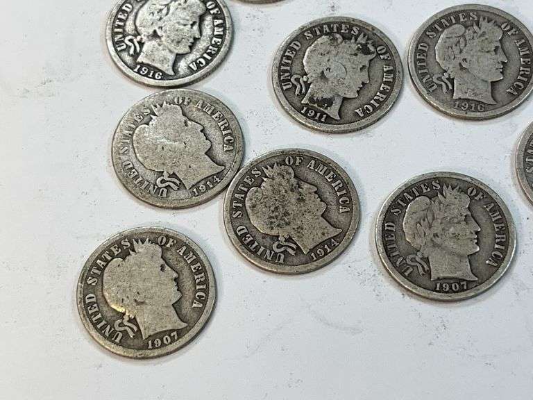 (13) Barber Dimes