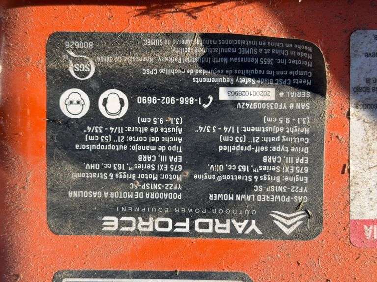 Yardforce push lawn mower w/ grass basket